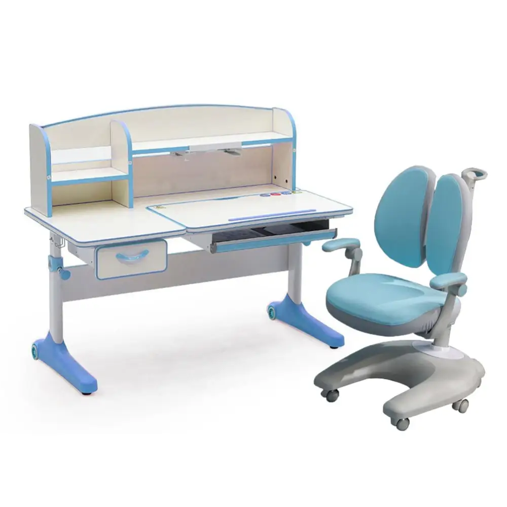 Height Adjustable Children Kids Ergonomic Study Desk Chair Set 120cm Blue AU - Baby & Kids > Kid’s Furniture