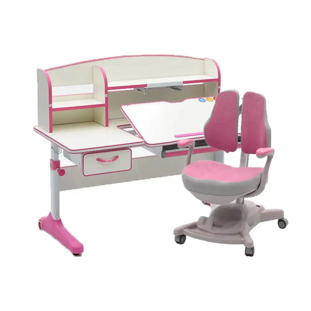 Height Adjustable Children Kids Ergonomic Study Desk Chair Set 120cm Pink AU - Baby & Kids > Kid’s Furniture