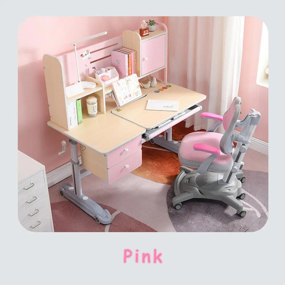 Height Adjustable Children Kids Ergonomic Study Desk Chair Set 120cm Pink AU - Baby & Kids > Kid’s Furniture
