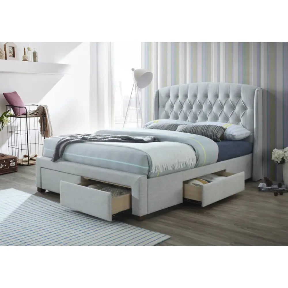 Honeydew Queen Size Bed Frame Timber Mattress Base With Storage Drawers - Beige - Furniture > Bedroom