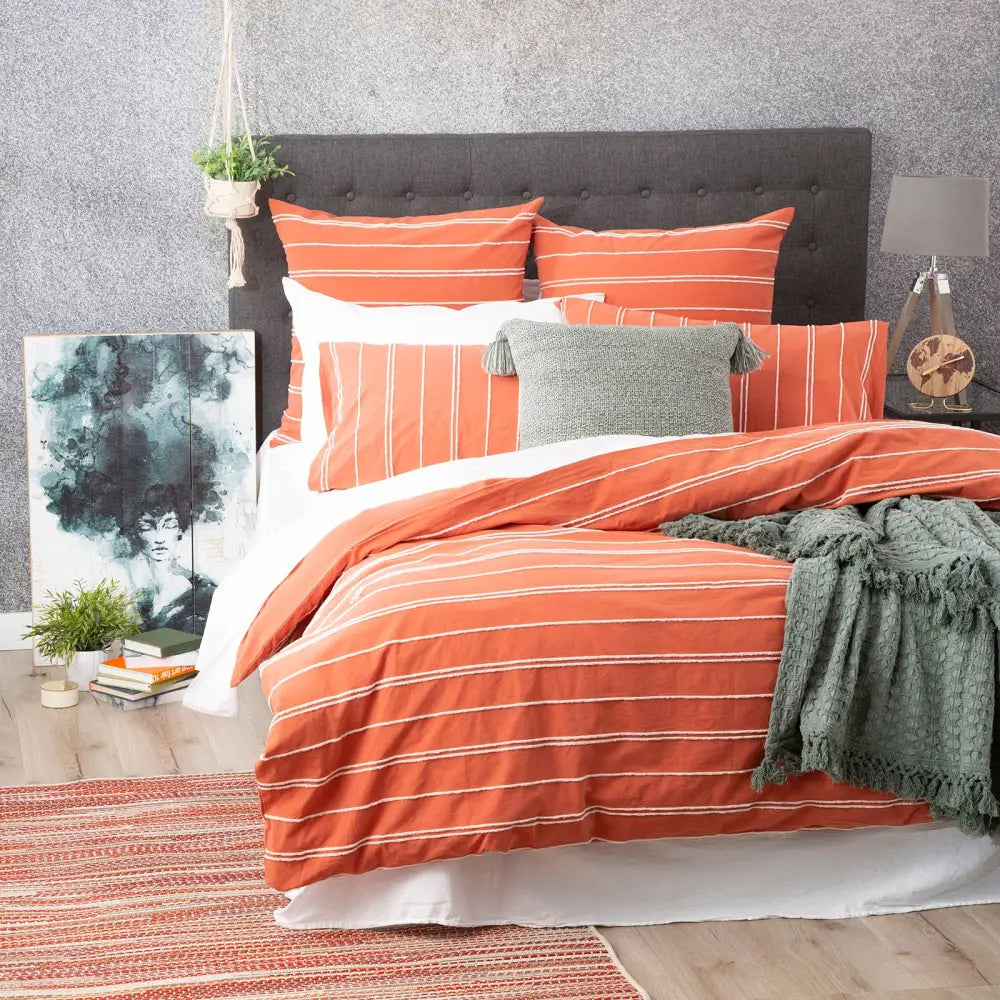 Hudson Paprika Vintage Washed Cotton Chenille European Pillowcase by Renee Taylor - Home & Garden > Bedding >