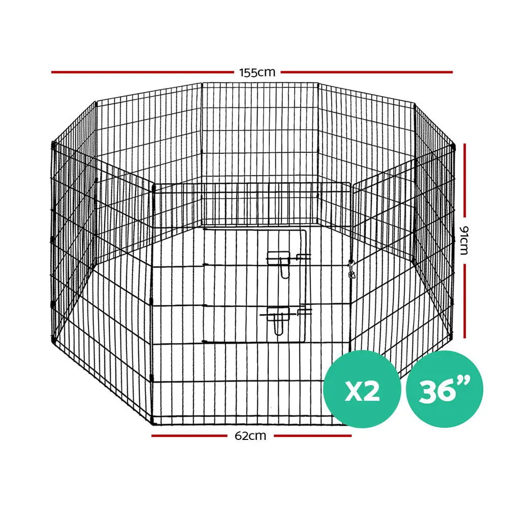 i.Pet 2x36’’ 8 Panel Dog Playpen Pet Fence Exercise Cage Enclosure Play Pen - Pet Care > Dog Supplies > Dog