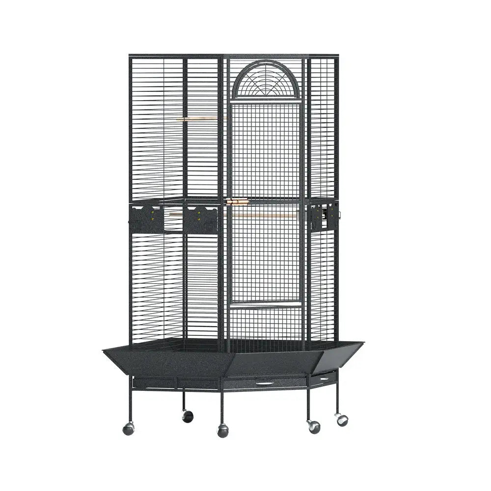 i.Pet Bird Cage Large Jumbo Aviary Budgie Perch Cage Parrot Stand Wheels Corner - Pet Care > Bird > Bird Cages & Stands