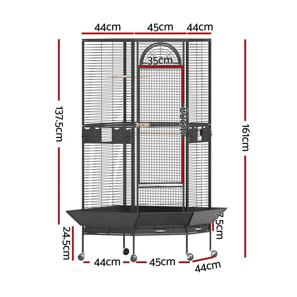 i.Pet Bird Cage Large Jumbo Aviary Budgie Perch Cage Parrot Stand Wheels Corner - Pet Care > Bird > Bird Cages & Stands