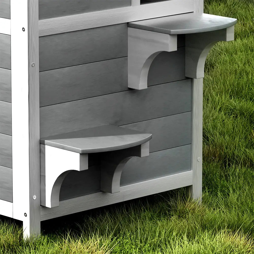 i.Pet Cat House Outdoor Shelter 56cm x 52cm x 82cm Rabbit Hutch Wooden Condo Small Dog Pet Enclosure - Pet Care > Coops