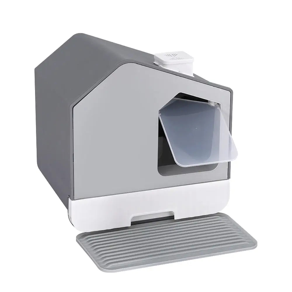 i.Pet Cat Litter Box Large Tray Kitty Toilet Fully Enclosed House Hooded Scoop Mat Grey - Pet Care > Cat Supplies > Cat