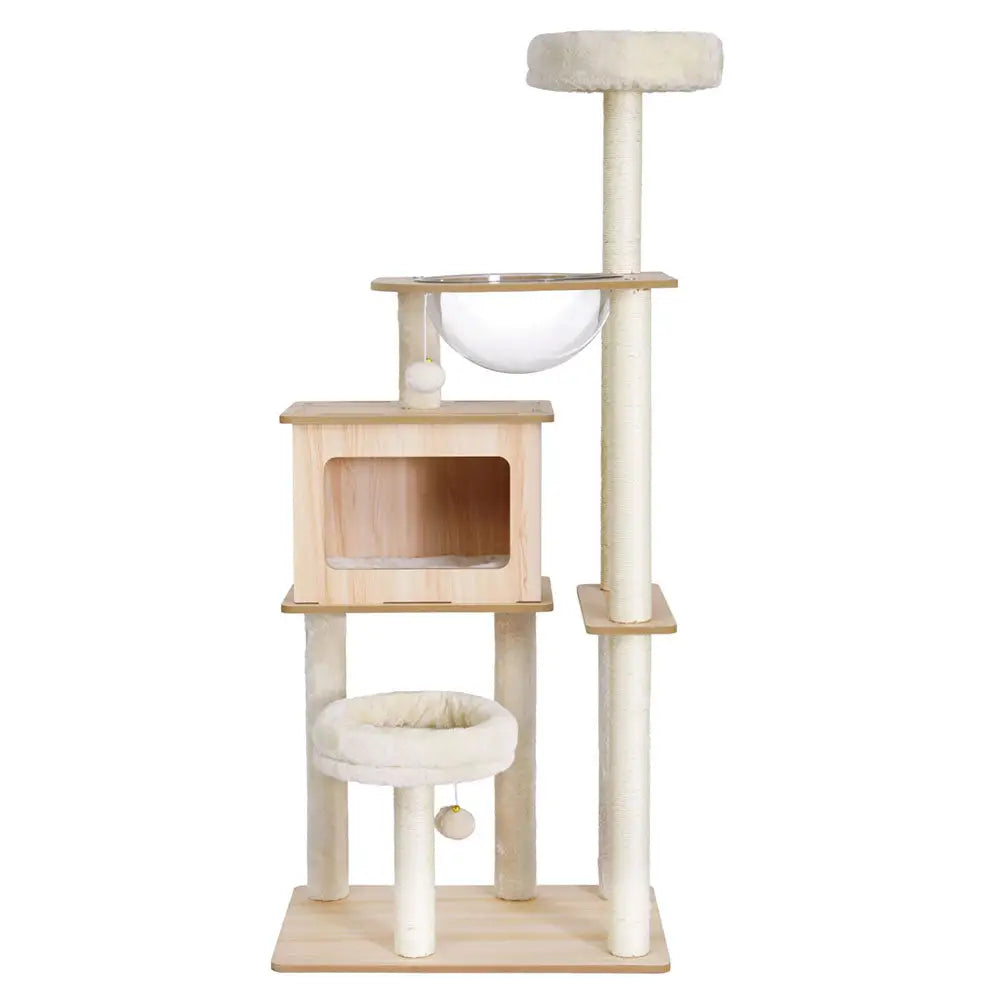 i.Pet Cat Tree Tower Scratching Post Scratcher 142cm Wood Bed Condo House - Pet Care > Cat Supplies > Cat Furniture