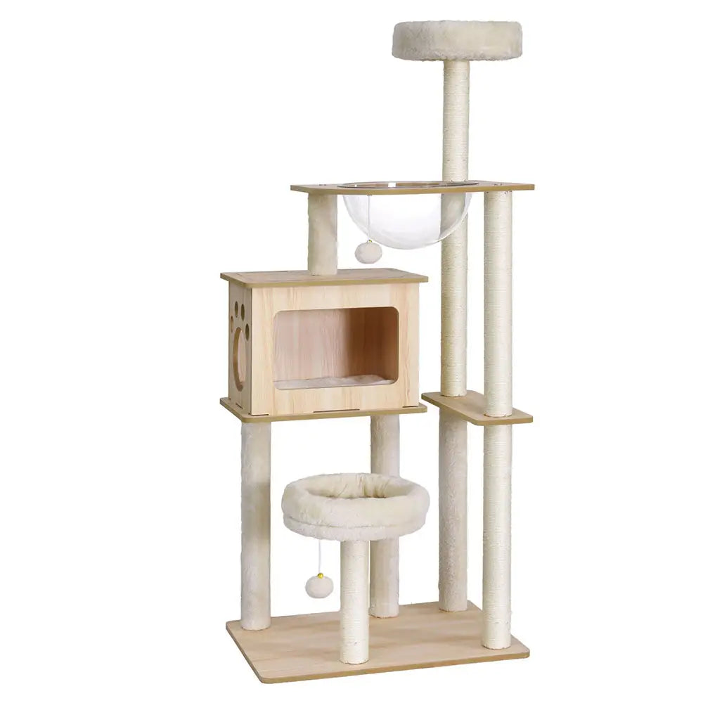 i.Pet Cat Tree Tower Scratching Post Scratcher 142cm Wood Bed Condo House - Pet Care > Cat Supplies > Cat Furniture