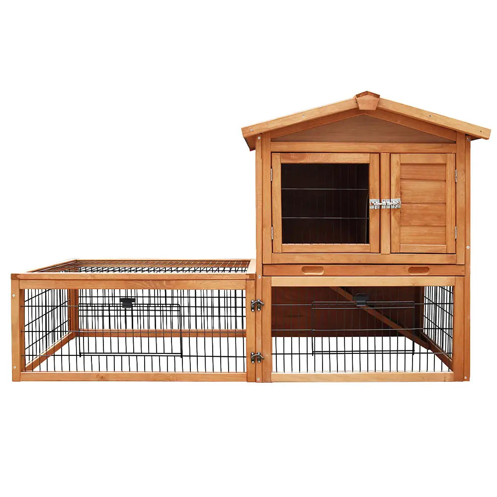 i.Pet Chicken Coop 155cm x 49cm x 90cm Rabbit Hutch Large Run Wooden Cage House Outdoor - Pet Care > Coops & Hutches >