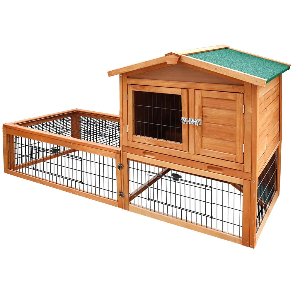 i.Pet Chicken Coop 155cm x 49cm x 90cm Rabbit Hutch Large Run Wooden Cage House Outdoor - Pet Care > Coops & Hutches >