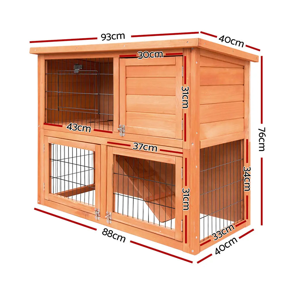 i.Pet Chicken Coop 88cm x 40cm x 76cm Rabbit Hutch Large House Run Wooden Cage Outdoor - Pet Care > Coops & Hutches >