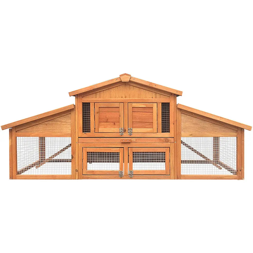i.Pet Chicken Coop Rabbit Hutch 169cm x 52cm x 72cm Large House Outdoor Wooden Run Cage - Pet Care > Coops & Hutches >