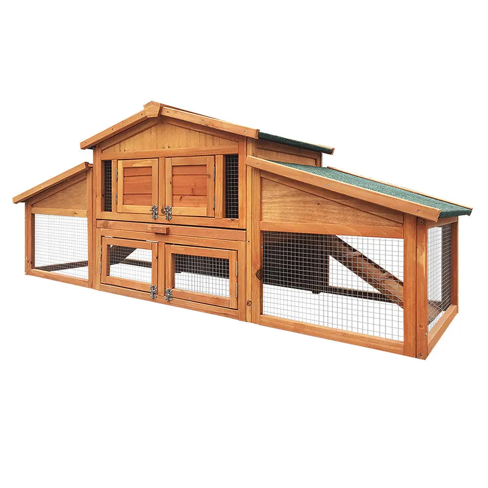i.Pet Chicken Coop Rabbit Hutch 169cm x 52cm x 72cm Large House Outdoor Wooden Run Cage - Pet Care > Coops & Hutches >