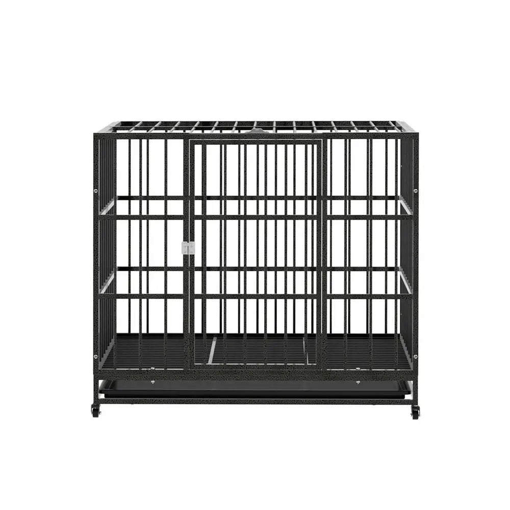 i.Pet Dog Cage Crate Large Puppy Cat Anti-Bite Pet Kennel Wheels w/Tray Metal - Pet Care > Coops & Hutches > Small