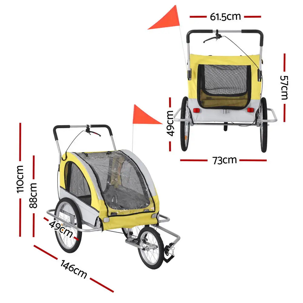 i.Pet Pet Bike Trailer Dog Stroller Pram Bicycle Large Travel Cycling Foldable - Pet Care > Cat Supplies > Cat Carriers