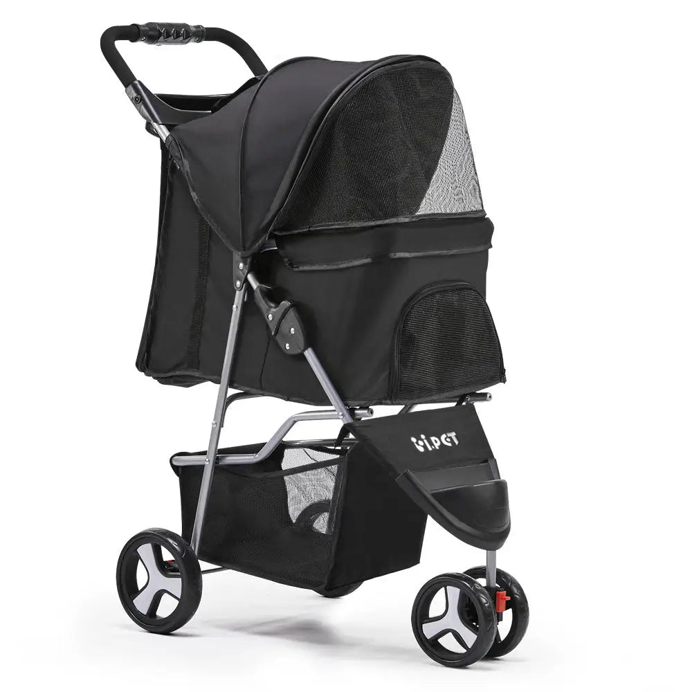 i.Pet Pet Stroller Dog Pram Cat Carrier Large Travel Pushchair Foldable 3 Wheels - Pet Care > Cat Supplies > Cat