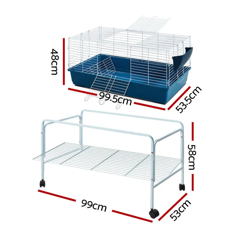 i.Pet Rabbit Cage Hutch 106cm Indoor Enclosure Carrier - Pet Care > Coops & Hutches > Small Animal Habitats & Cages