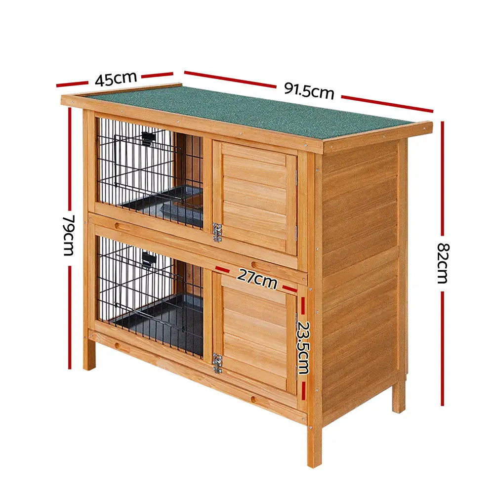 i.Pet Rabbit Hutch 91.5cm x 45cm x 82cm Chicken Coop Large Wooden House Run Cage Pet Bunny - Pet Care > Coops & Hutches