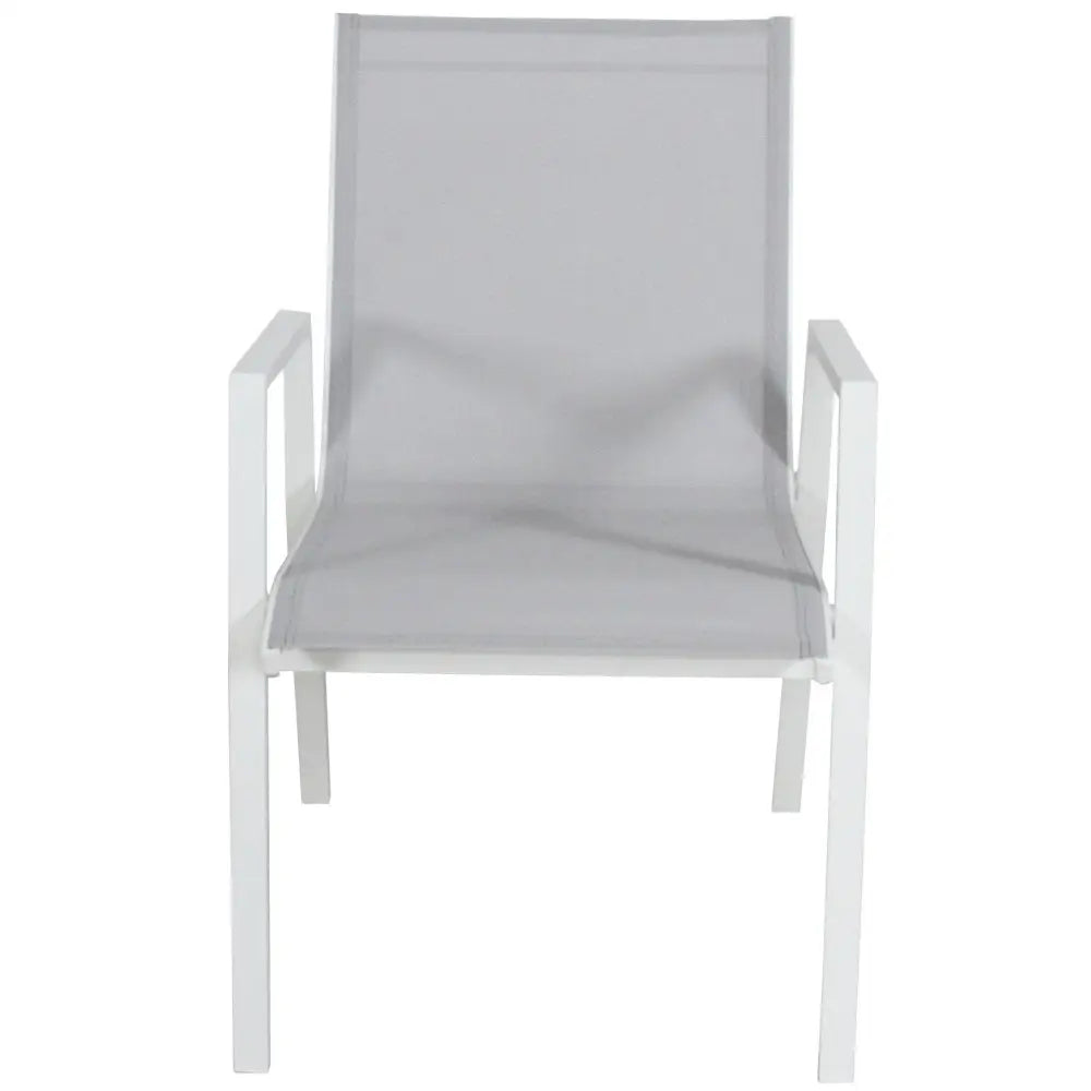 Iberia 6pc Set Aluminium Outdoor Dining Table Chair White - Furniture > Outdoor