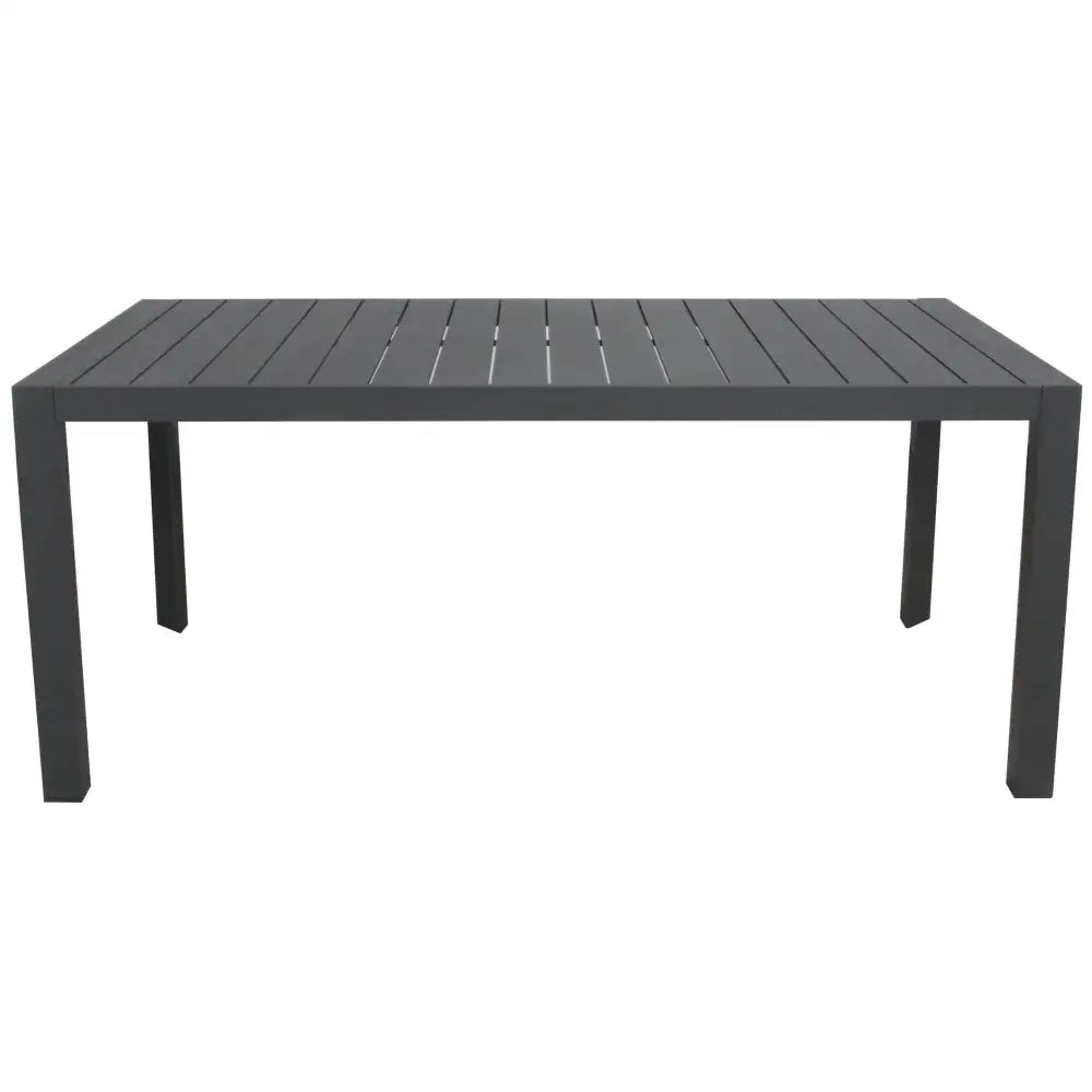 Iberia 7pc Set 178cm Aluminium Outdoor Dining Table Chair Charcoal - Furniture > Outdoor