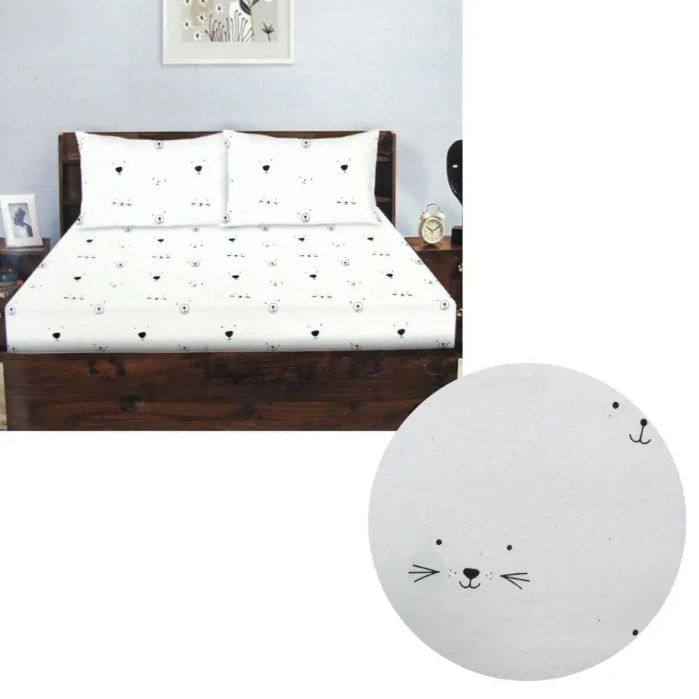ICF Store Cotton Flannel Combo Fitted Sheet Set Queen Pet Lover - Home & Garden > Bedding > Bed Sheets