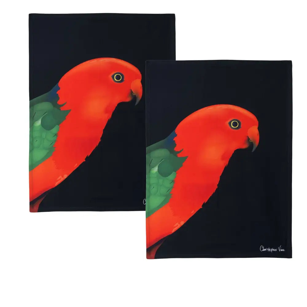 IDC Homewares Set of 2 Christopher Vine Design Tea Towels King Parrot - Home & Garden > Kitchenware