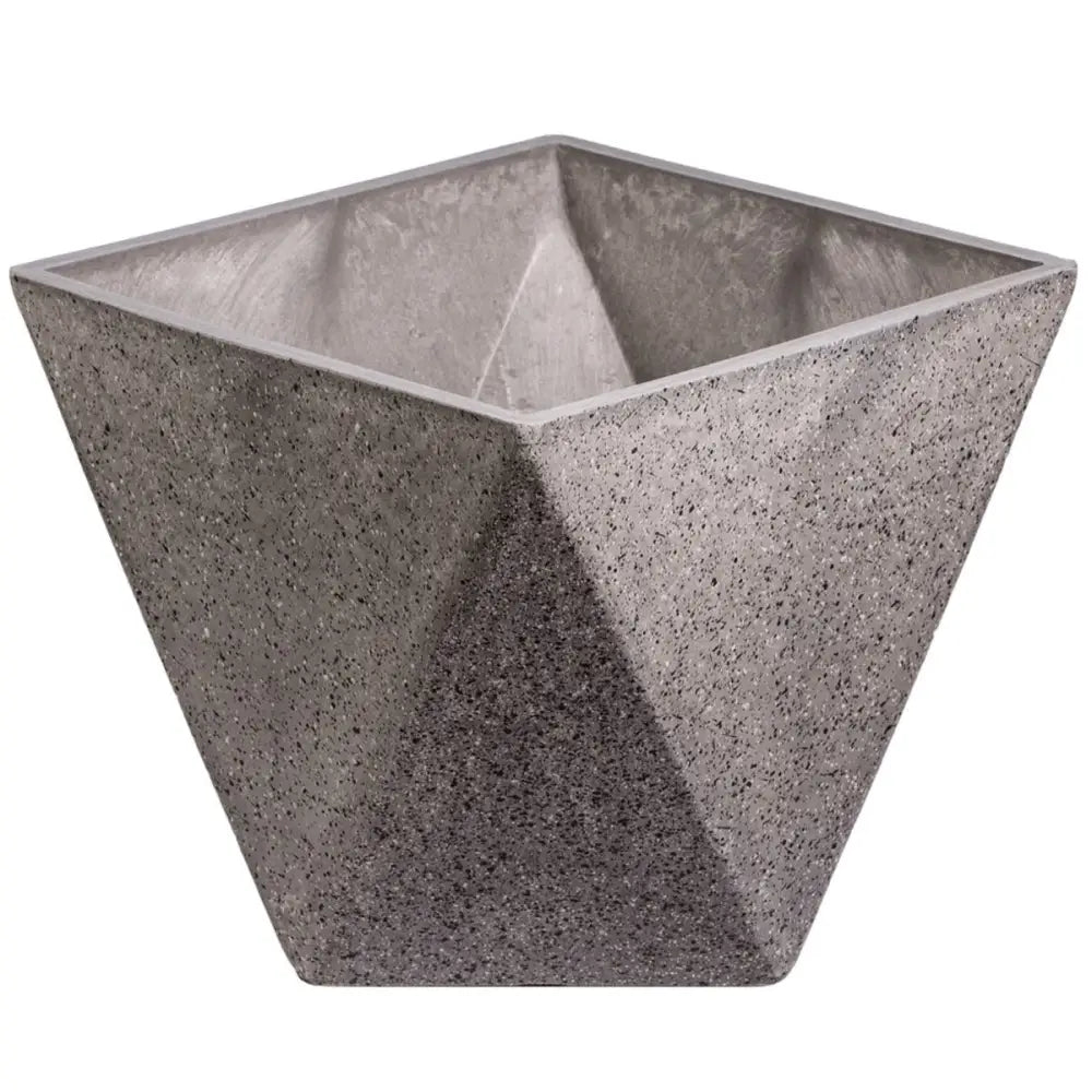 Imitation Dark Stone Geometric (Square) Planter 30cm - Home & Garden > Artificial Plants