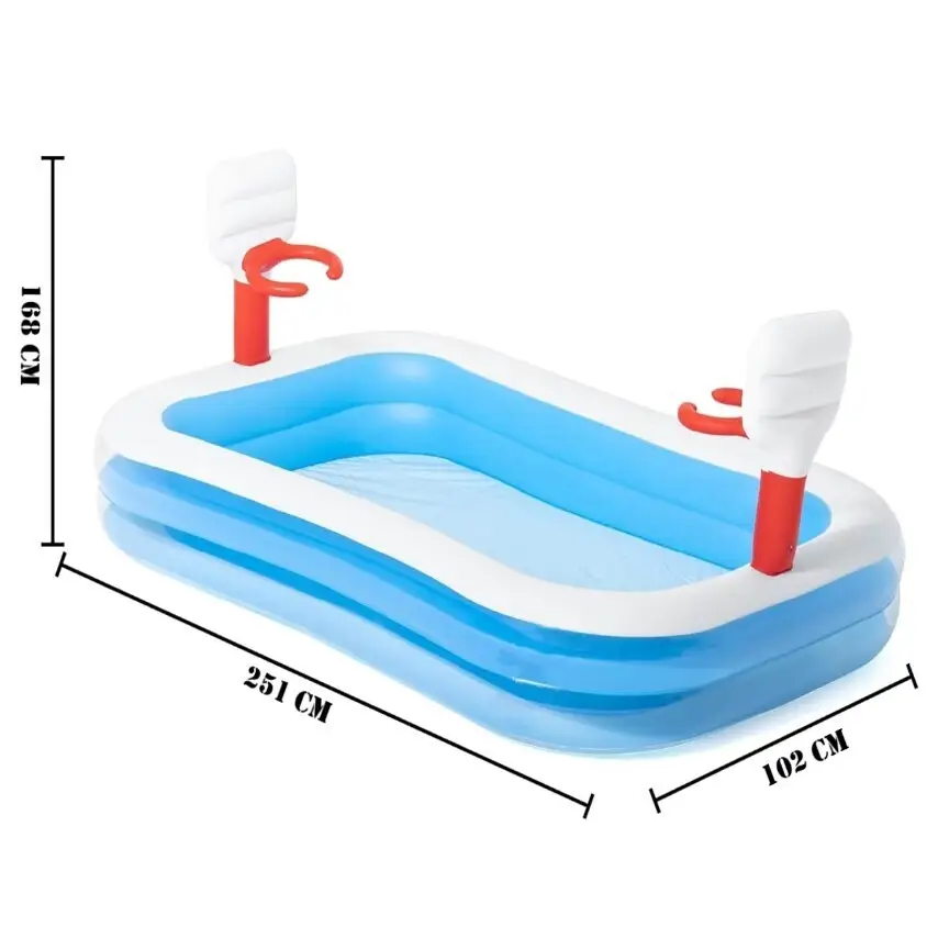 Inflatable Basketball Play Pool - 40in x 2.51m x 1.68m - Home & Garden > Pool & Accessories > Pool Toys & Inflatables