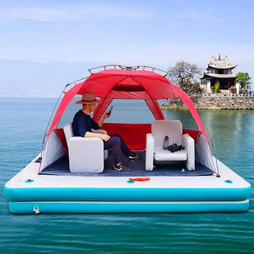 Inflatable Floating Fishing Dock Platform For Adults And Children - Plus Version - Home & Garden > Pool & Accessories >