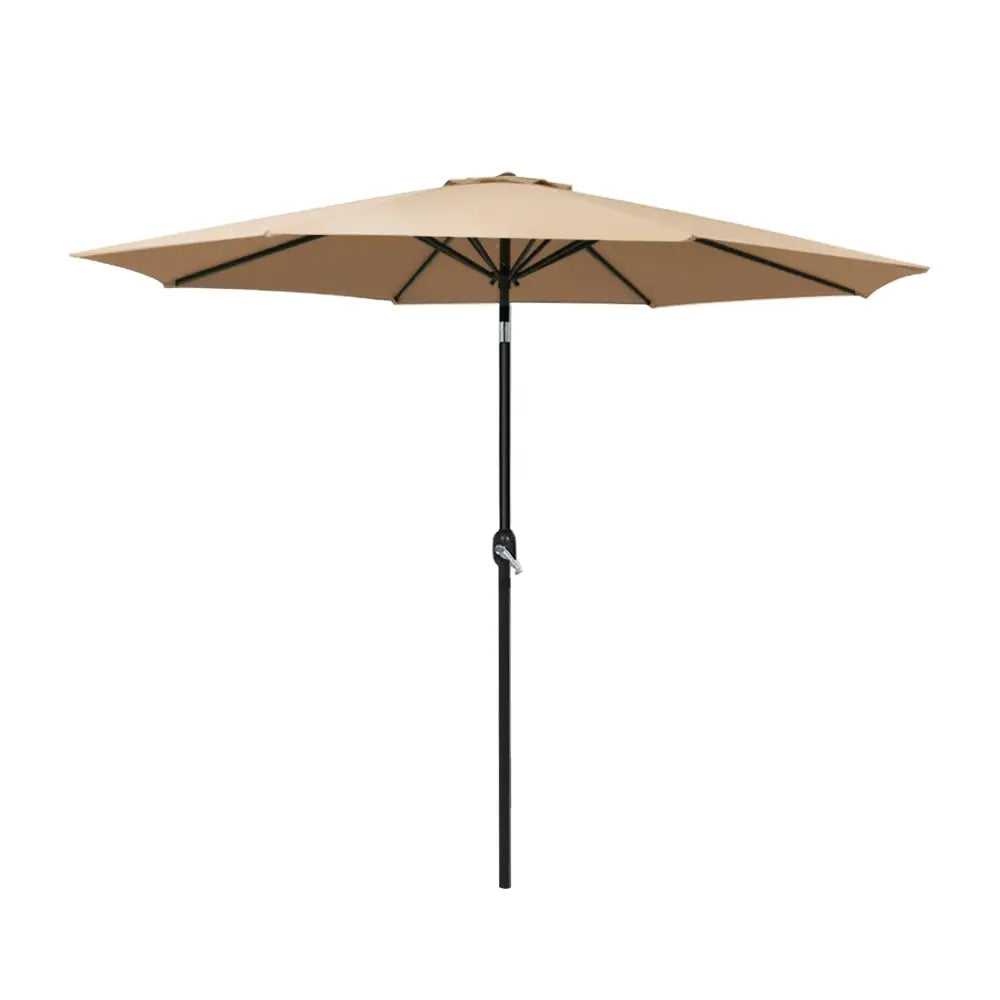 Instahut 2.7m Outdoor Umbrella Pole Stand Garden Sun Beige - Home & Garden > Shading > Umbrellas & Sunshades