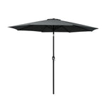 Instahut 2.7m Outdoor Umbrella w/Base Pole Stand Garden Beach Black - Home & Garden > Shading > Umbrellas & Sunshades