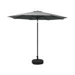 Instahut 2.7m Outdoor Umbrella w/Base Pole Stand Garden Sun Charcoal - Home & Garden > Shading > Umbrellas & Sunshades