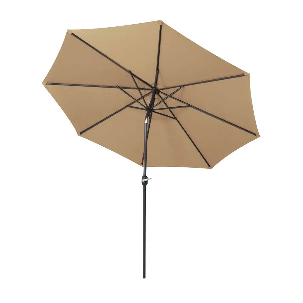 Instahut 3m Outdoor Umbrella Beach Pole Garden Patio Tilt Beige - Home & Garden > Shading > Umbrellas & Sunshades
