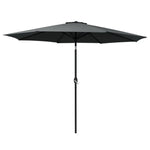 Instahut 3m Outdoor Umbrella Beach Pole Garden Patio Tilt Black - Home & Garden > Shading > Umbrellas & Sunshades