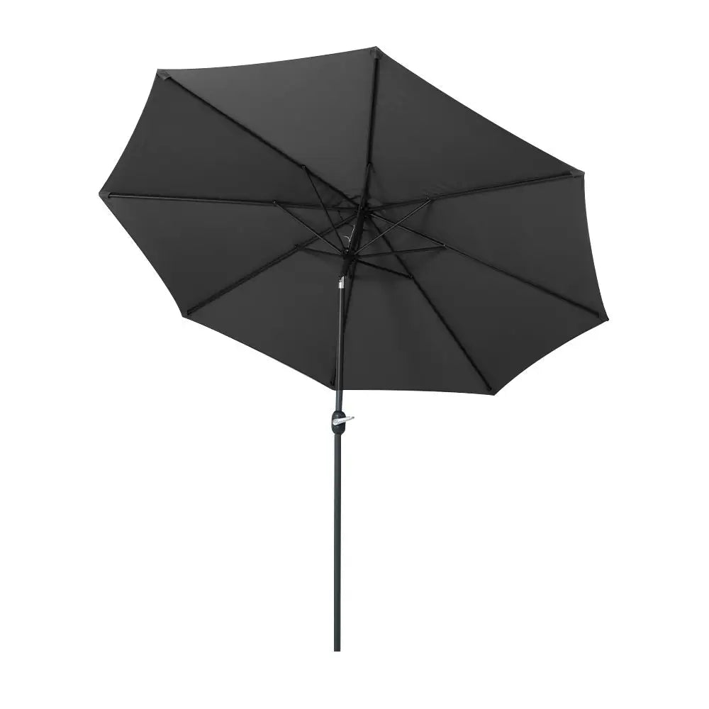 Instahut 3m Outdoor Umbrella Beach Pole Garden Patio Tilt Black - Home & Garden > Shading > Umbrellas & Sunshades