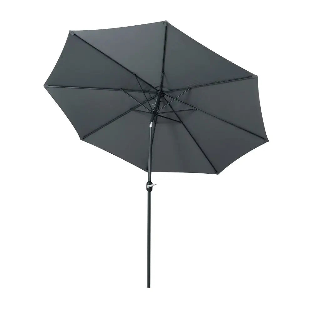 Instahut 3m Outdoor Umbrella Beach Pole Garden Patio Tilt Charcoal - Home & Garden > Shading > Umbrellas & Sunshades
