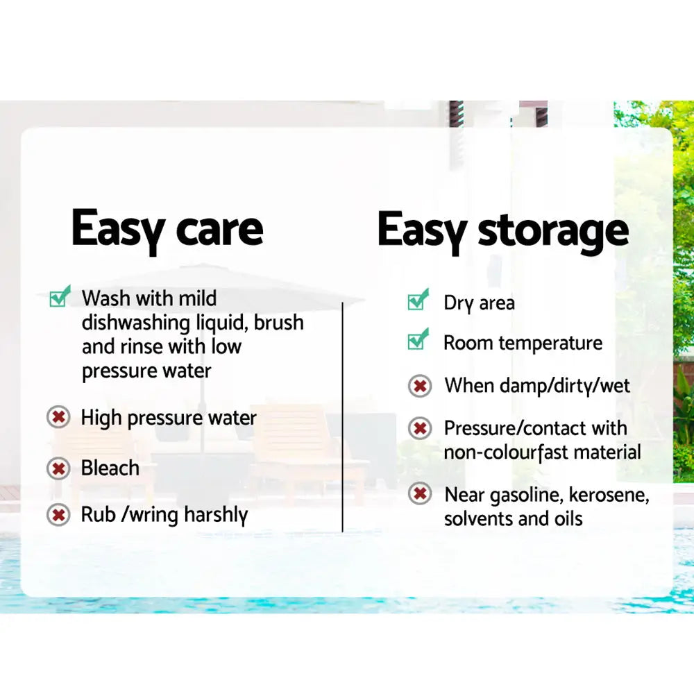 Instahut 3m Outdoor Umbrella Beach Pole Garden Patio Tilt Charcoal - Home & Garden > Shading > Umbrellas & Sunshades