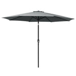 Instahut 3m Outdoor Umbrella Beach Pole Garden Patio Tilt Charcoal - Home & Garden > Shading > Umbrellas & Sunshades