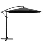 Instahut 3m Outdoor Umbrella Cantilever Beach Garden Patio Black - Home & Garden > Shading > Umbrellas & Sunshades