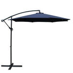 Instahut 3m Outdoor Umbrella Cantilever Beach Garden Patio Navy - Home & Garden > Shading > Umbrellas & Sunshades
