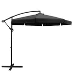 Instahut 3m Outdoor Umbrella Cantilever Garden Beach Patio Black - Home & Garden > Shading > Umbrellas & Sunshades