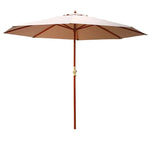 Instahut 3m Outdoor Umbrella Pole Umbrellas Beach Garden Sun Stand Patio Beige - Home & Garden > Shading > Umbrellas &