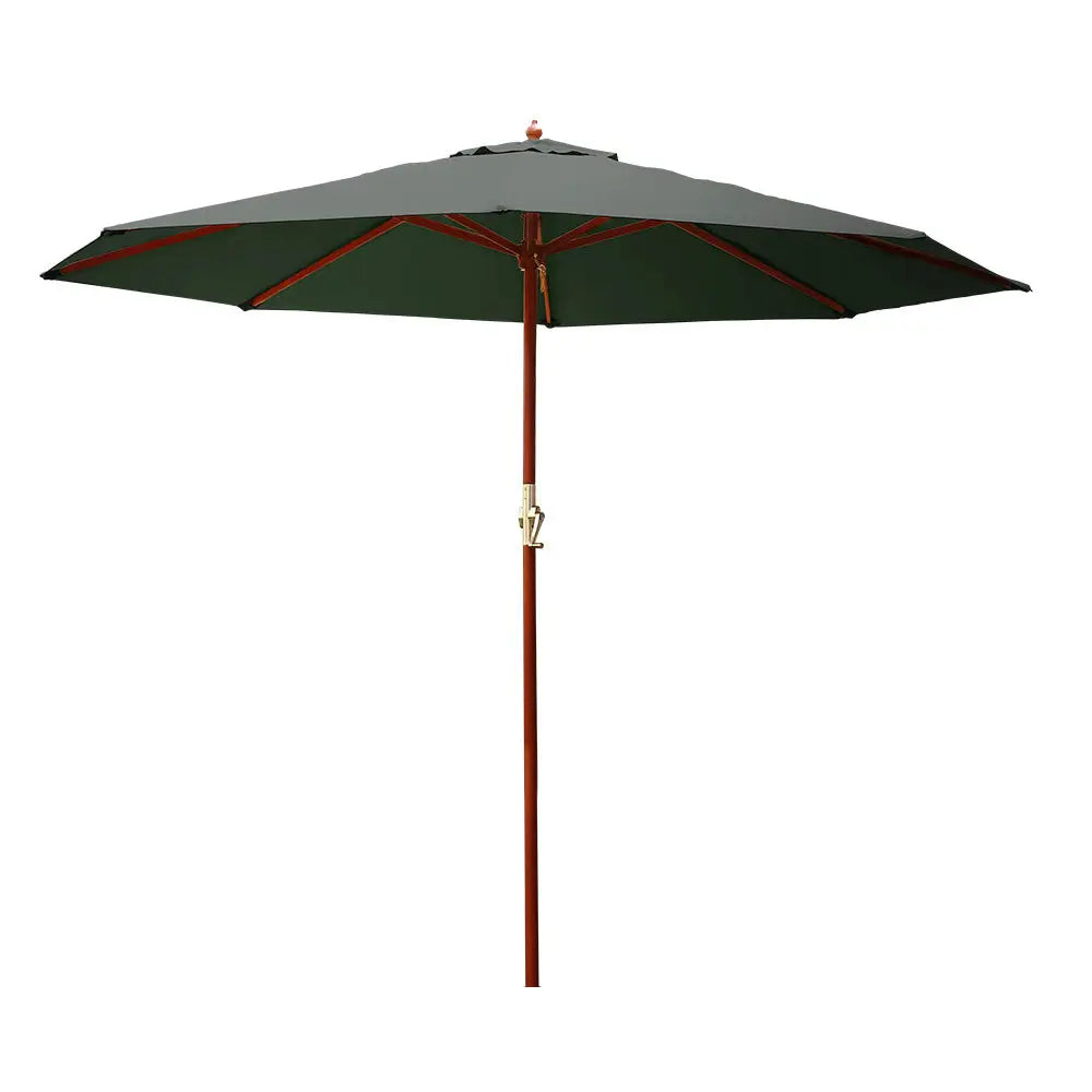 Instahut 3m Outdoor Umbrella Pole Umbrellas Beach Garden Sun Stand Patio Charcoal - Home & Garden > Shading > Umbrellas