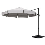 Instahut 3m Outdoor Umbrella w/Base Cantilever Beach Roma 360 Degree Tilt Grey - Home & Garden > Shading > Umbrellas &