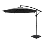 Instahut 3m Umbrella w/Base Outdoor Cantilever Beach Garden Patio Parasol Charcoal - Home & Garden > Shading >