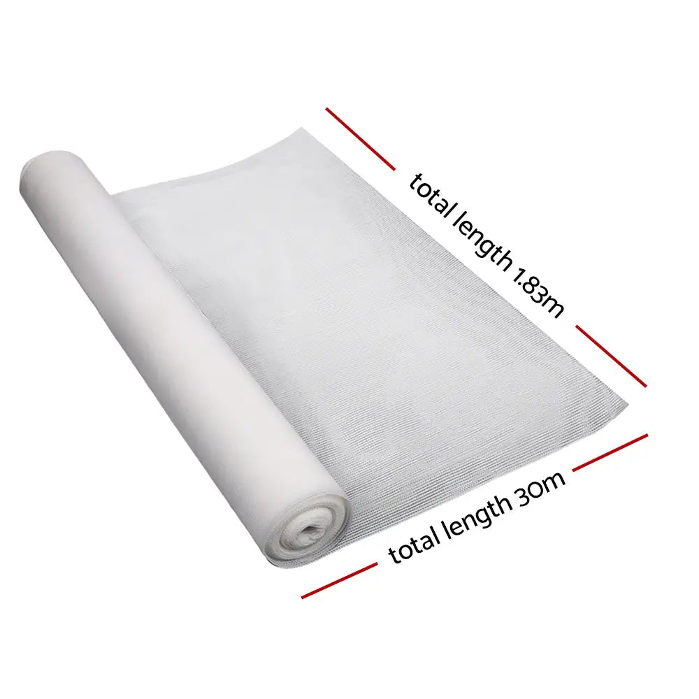 Instahut 50% Shade Cloth 1.83x30m Shadecloth Wide Heavy Duty White - Home & Garden > Shading