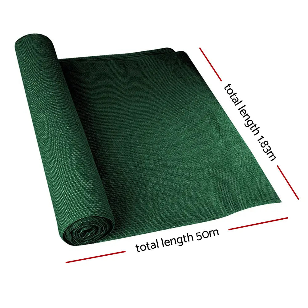 Instahut 50% Shade Cloth 1.83x50m Shadecloth Sail Heavy Duty Green - Home & Garden > Shading