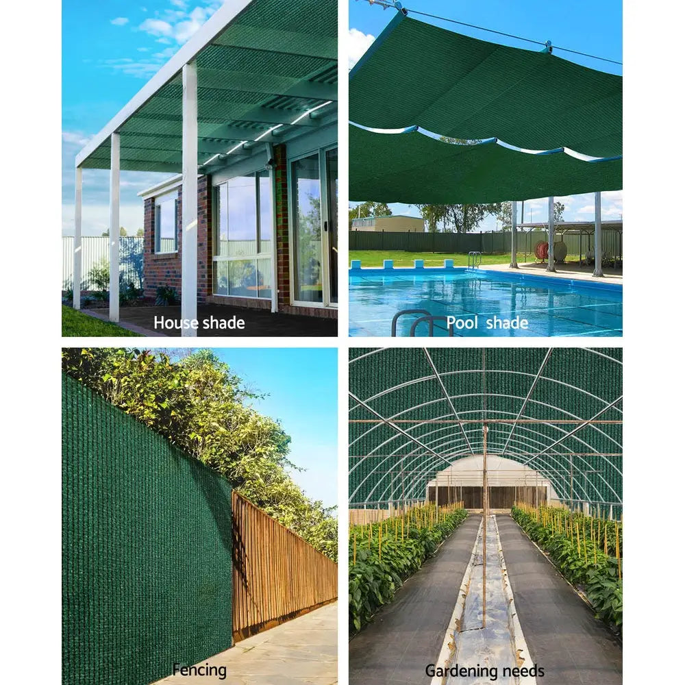Instahut 50% Shade Cloth 3.66x30m Shadecloth Sail Heavy Duty Green - Home & Garden > Shading > Umbrellas & Sunshades