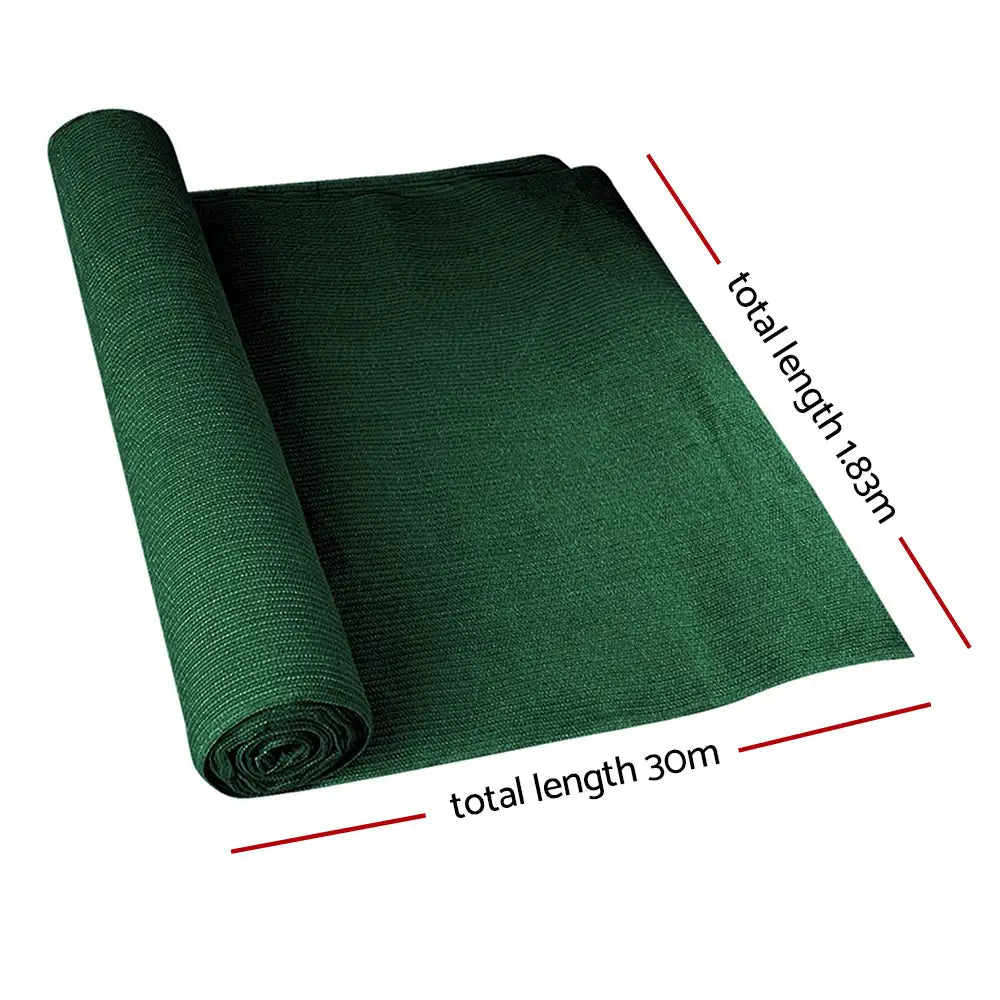 Instahut 70% Shade Cloth 1.83x30m Shadecloth Sail Heavy Duty Green - Home & Garden > Shading > Umbrellas & Sunshades