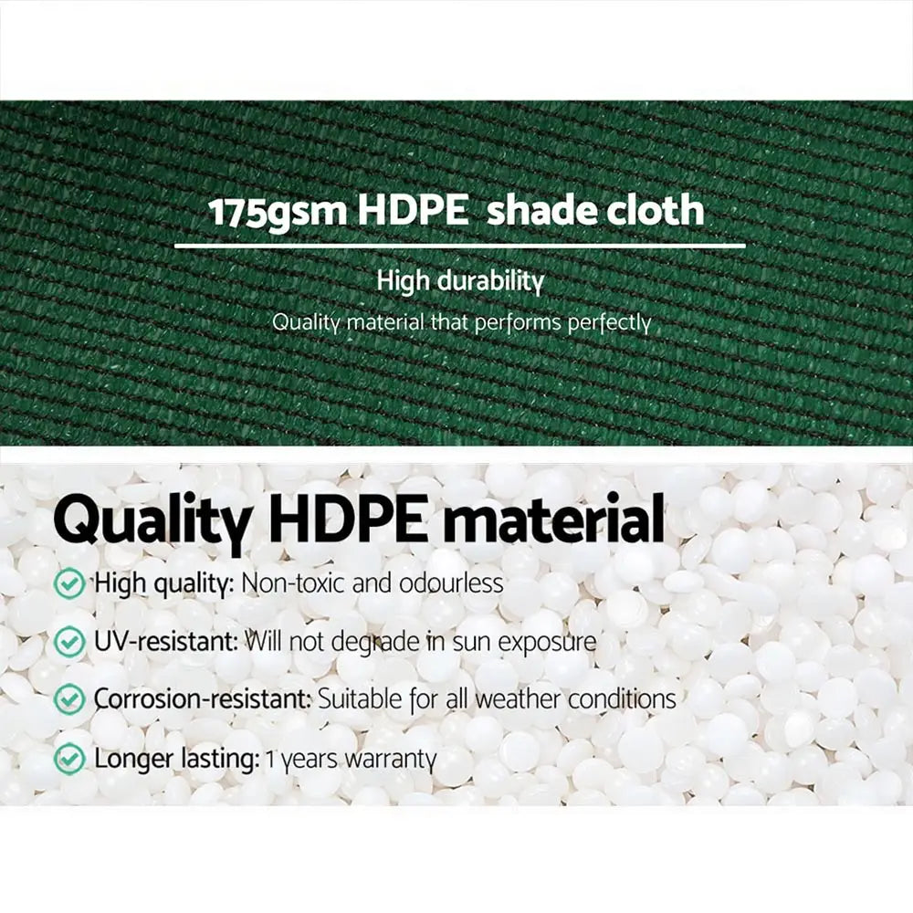 Instahut 70% Shade Cloth 1.83x30m Shadecloth Sail Heavy Duty Green - Home & Garden > Shading > Umbrellas & Sunshades